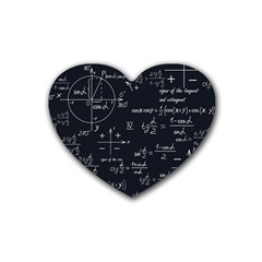 Mathematical-seamless-pattern-with-geometric-shapes-formulas Rubber Coaster (heart) by Salman4z