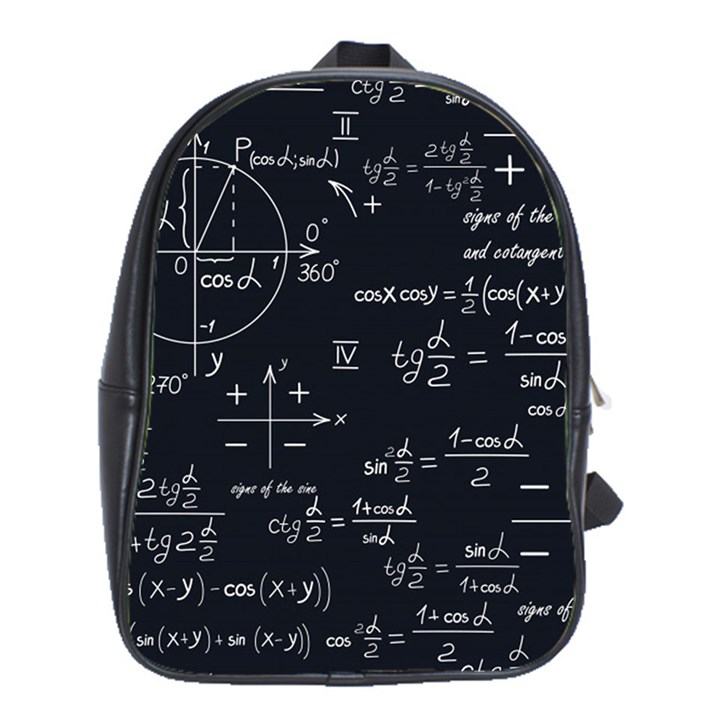 Mathematical-seamless-pattern-with-geometric-shapes-formulas School Bag (XL)