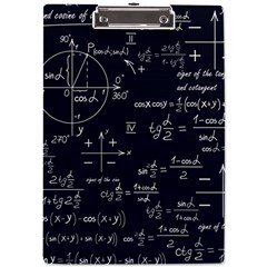 Mathematical-seamless-pattern-with-geometric-shapes-formulas A4 Acrylic Clipboard by Salman4z