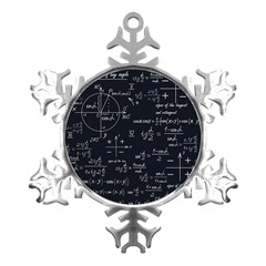 Mathematical-seamless-pattern-with-geometric-shapes-formulas Metal Small Snowflake Ornament