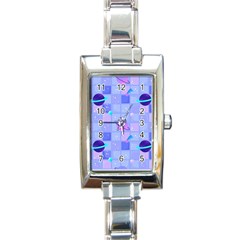 Seamless-pattern-pastel-galaxy-future Rectangle Italian Charm Watch by Salman4z