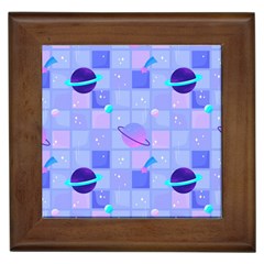 Seamless-pattern-pastel-galaxy-future Framed Tile by Salman4z