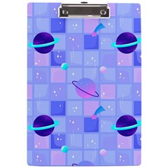 Seamless-pattern-pastel-galaxy-future A4 Acrylic Clipboard by Salman4z