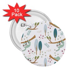 Pattern-sloth-woodland 2 25  Buttons (10 Pack)  by Salman4z