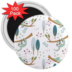 Pattern-sloth-woodland 3  Magnets (100 Pack) by Salman4z