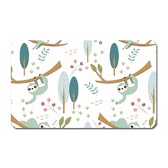 Pattern-sloth-woodland Magnet (rectangular) by Salman4z