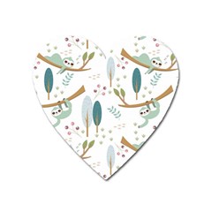 Pattern-sloth-woodland Heart Magnet by Salman4z