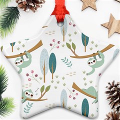 Pattern-sloth-woodland Star Ornament (two Sides)