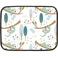 Pattern-sloth-woodland Two Sides Fleece Blanket (mini) by Salman4z