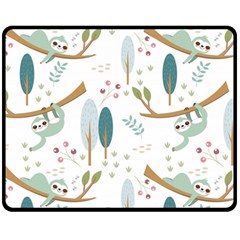 Pattern-sloth-woodland Two Sides Fleece Blanket (medium) by Salman4z