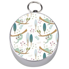 Pattern-sloth-woodland Silver Compasses by Salman4z