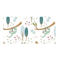 Pattern-sloth-woodland Satin Wrap 35  X 70  by Salman4z