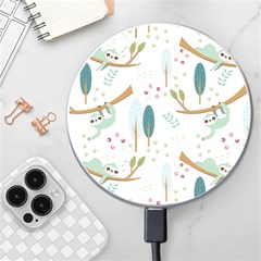 Pattern-sloth-woodland Wireless Fast Charger(white) by Salman4z