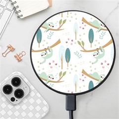 Pattern-sloth-woodland Wireless Fast Charger(black)