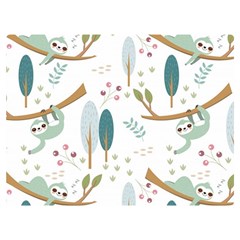 Pattern-sloth-woodland Two Sides Premium Plush Fleece Blanket (extra Small) by Salman4z