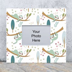 Pattern-sloth-woodland White Wall Photo Frame 5  X 7  by Salman4z