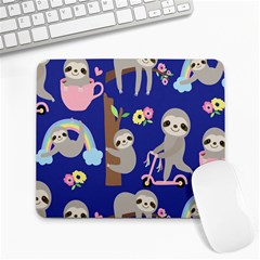 Hand-drawn-cute-sloth-pattern-background Large Mousepad by Salman4z