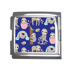 Hand-drawn-cute-sloth-pattern-background Mega Link Italian Charm (18mm) by Salman4z