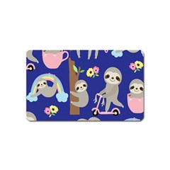 Hand-drawn-cute-sloth-pattern-background Magnet (name Card) by Salman4z