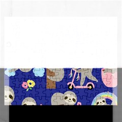 Hand-drawn-cute-sloth-pattern-background Rectangular Jigsaw Puzzl by Salman4z