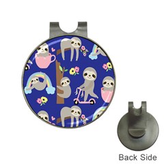 Hand-drawn-cute-sloth-pattern-background Hat Clips With Golf Markers by Salman4z