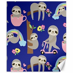 Hand-drawn-cute-sloth-pattern-background Canvas 20  X 24  by Salman4z