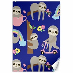 Hand-drawn-cute-sloth-pattern-background Canvas 20  X 30  by Salman4z