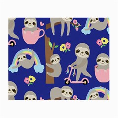 Hand-drawn-cute-sloth-pattern-background Small Glasses Cloth (2 Sides) by Salman4z