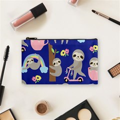 Hand-drawn-cute-sloth-pattern-background Cosmetic Bag (small) by Salman4z