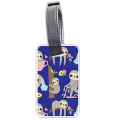 Hand-drawn-cute-sloth-pattern-background Luggage Tag (one Side) by Salman4z