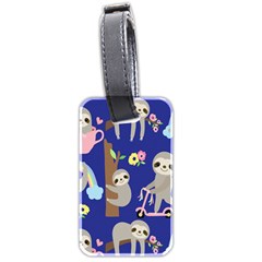 Hand-drawn-cute-sloth-pattern-background Luggage Tag (two Sides) by Salman4z