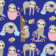 Hand-drawn-cute-sloth-pattern-background Play Mat (square) by Salman4z