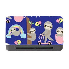 Hand-drawn-cute-sloth-pattern-background Memory Card Reader With Cf by Salman4z