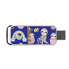 Hand-drawn-cute-sloth-pattern-background Portable Usb Flash (one Side) by Salman4z