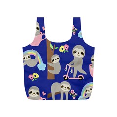 Hand-drawn-cute-sloth-pattern-background Full Print Recycle Bag (s) by Salman4z