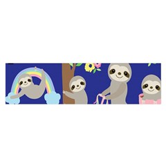 Hand-drawn-cute-sloth-pattern-background Oblong Satin Scarf (16  X 60 ) by Salman4z