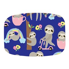 Hand-drawn-cute-sloth-pattern-background Mini Square Pill Box by Salman4z