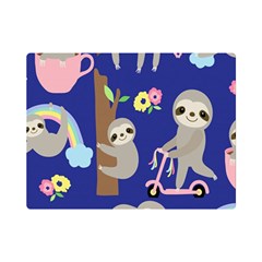 Hand-drawn-cute-sloth-pattern-background Premium Plush Fleece Blanket (mini) by Salman4z