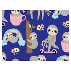 Hand-drawn-cute-sloth-pattern-background Premium Plush Fleece Blanket (extra Small) by Salman4z