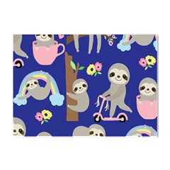 Hand-drawn-cute-sloth-pattern-background Crystal Sticker (a4) by Salman4z