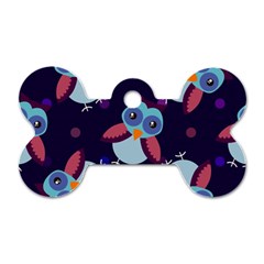 Owl-pattern-background Dog Tag Bone (two Sides) by Salman4z