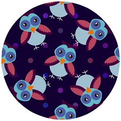 Owl-pattern-background Wooden Puzzle Round by Salman4z