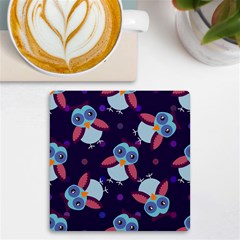 Owl-pattern-background Uv Print Square Tile Coaster  by Salman4z