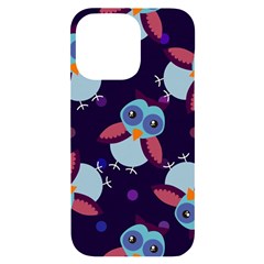 Owl-pattern-background Iphone 14 Pro Max Black Uv Print Case by Salman4z