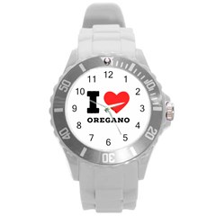 I Love Oregano Round Plastic Sport Watch (l) by ilovewhateva