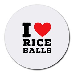 I Love Rice Balls Round Mousepad by ilovewhateva