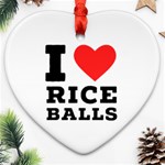 I love rice balls Heart Ornament (Two Sides) Front