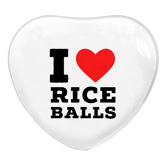 I Love Rice Balls Heart Glass Fridge Magnet (4 Pack) by ilovewhateva