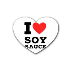 I Love Soy Sauce Rubber Heart Coaster (4 Pack) by ilovewhateva