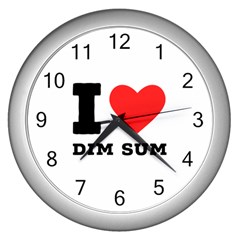 I Love Dim Sum Wall Clock (silver) by ilovewhateva